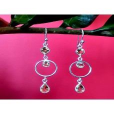 Boucles d'oreilles indiennes Citrine - Bijoux indiens Boucles d'oreilles indiennes Citrine - Bijoux indiens