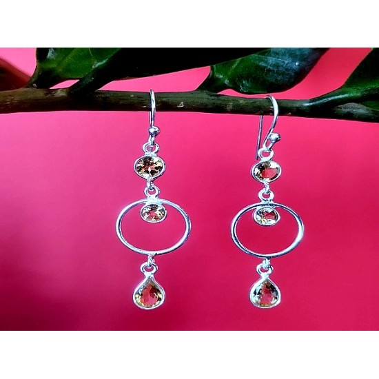 Indian silver jewellery - Indian Earrings Citrine,Indian Earrings