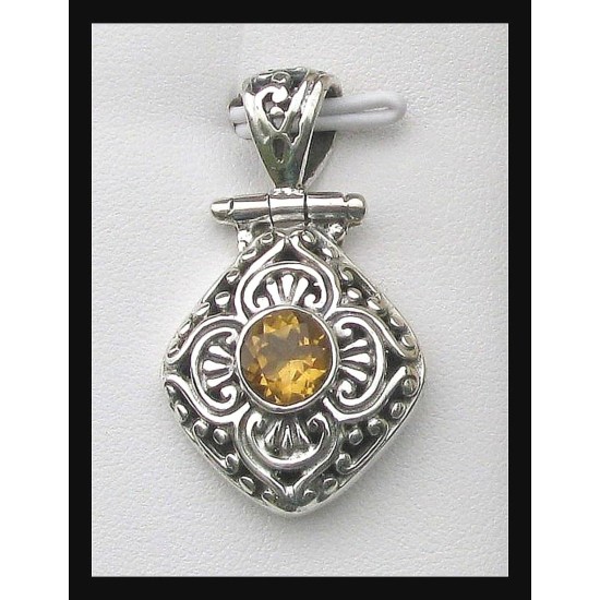 Indian silver jewellery - Indian Citrine Pendant,Indian pendants