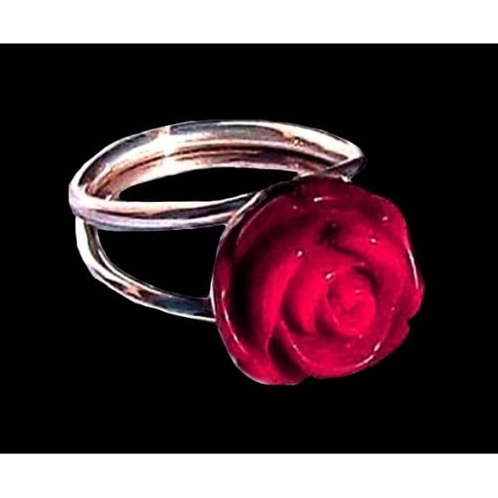 India Jewelry - Coral Indian Ring - Coral Silver Jewelry