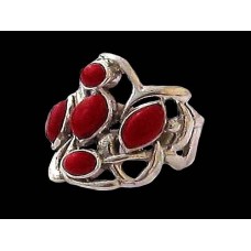 Indian silver jewellery - Indian Coral Ring Indian silver jewellery - Indian Coral Ring