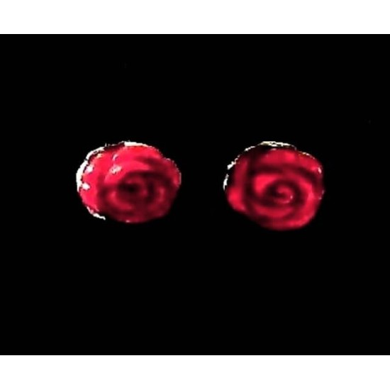 Boucles d Oreilles indiennes Corail - Bijoux inde argent et corail