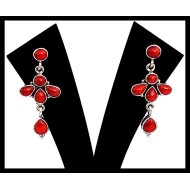 Boucles d'Oreilles indiennes Corail - Bijoux indiens
