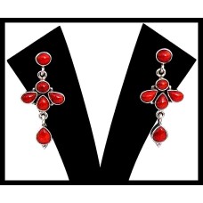 Boucles d'Oreilles indiennes Corail - Bijoux indiens Boucles d'Oreilles indiennes Corail - Bijoux indiens
