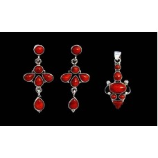 Parure indienne Corail - Bijoux indiens Parure indienne Corail - Bijoux indiens