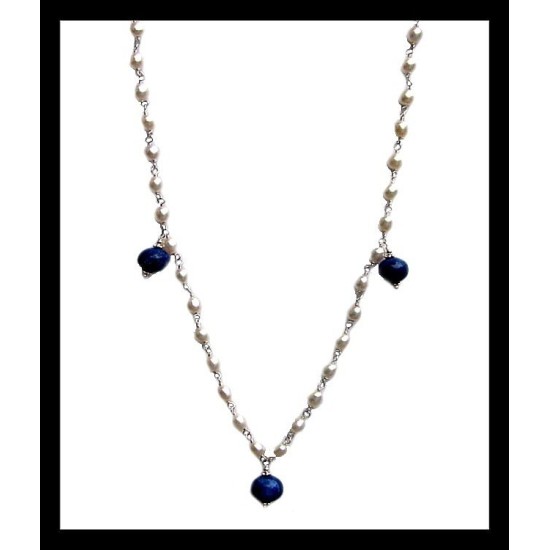 Indian silver jewelry - Creation Lapis lazuli Necklace,Indian Necklaces