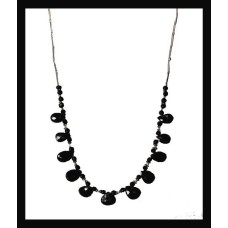 Collier indien argent et onyx de création - Bijoux de l'inde