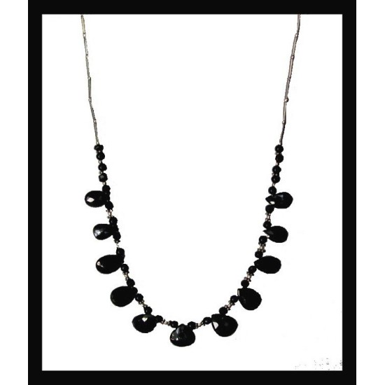 Collier indien argent et onyx de création - Bijoux de l inde,Colliers indiens