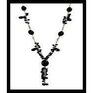 Collier création Onyx naturelle et boules en argent massif – Bijou inde