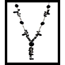 Collier création Onyx naturelle et boules en argent massif – Bijou inde