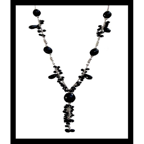 Onex Necklace natural creation and balls in silver - Jewellery India,Indian Necklaces