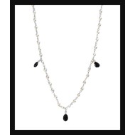 Collier artisanal onyx et perle de culture - Bijoux création