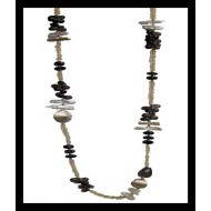 Indian silver - Creation Citrine, Smoky Quartz, Pearl Necklace