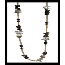 Bijoux indiens - Création Collier Citrine, Quartz Fumé, Nacre