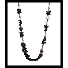 Indian silver jewelry - Creation Smoky Quartz Necklace