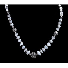 Bijoux indiens - Création Collier Métal et Pierre de Lune Bijoux indiens - Création Collier Métal et Pierre de Lune