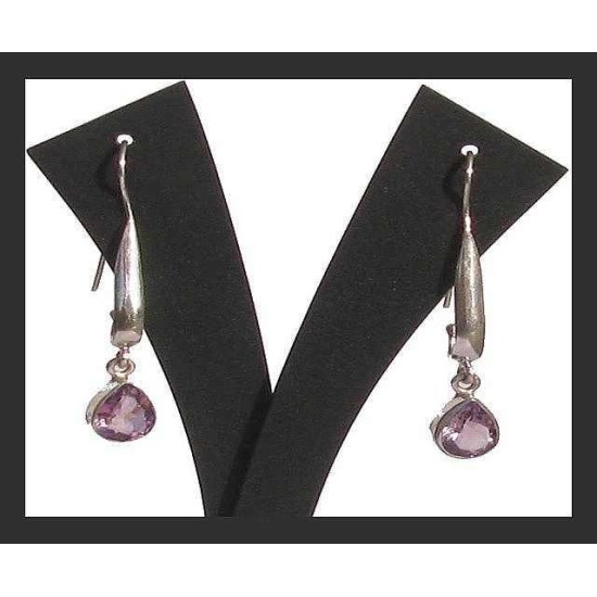 Indian Jewelry - Created Amethyst Earrings,Silver earrings and stones