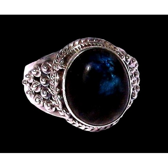 Bague indienne en argent et Labradorite - Bijoux indiens,Bagues indiennes