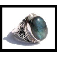 Bague indienne en argent et Labradorite - Bijoux indiens