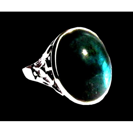 Bague indienne en argent et Labradorite - Bijoux indiens,Bagues hommes avec Pierre