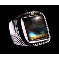 Bague indienne en argent et Labradorite - Bijoux indiens