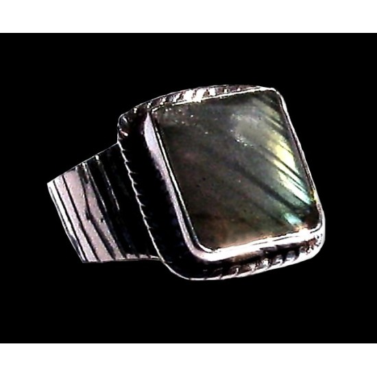 Indian silver jewellery - Indian Spectrolite Ring,Silver mens rings