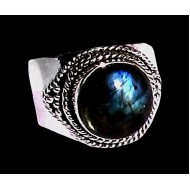Bague indienne en argent et Labradorite - Bijoux indiens