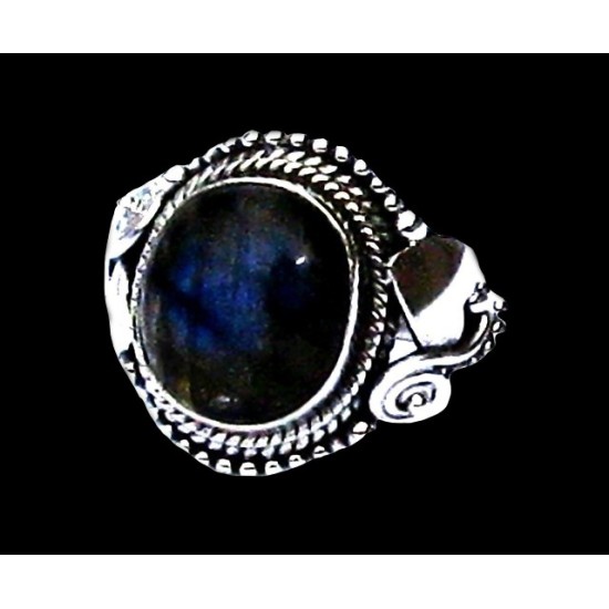 Bague indienne en argent et Labradorite - Bijoux indiens,Bagues indiennes