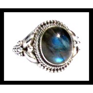 Bague indienne en argent et Labradorite - Bijoux indiens
