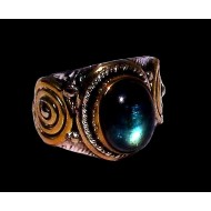 Bague indienne en argent et Labradorite - Bijoux indiens
