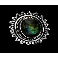 Bague indienne en argent et Labradorite - Bijoux indiens