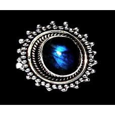 Bague indienne en argent et Labradorite - Bijoux indiens Bague indienne en argent et Labradorite - Bijoux indiens