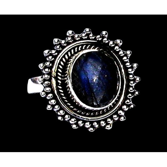 Bague indienne en argent et Labradorite - Bijoux indiens,Bagues indiennes