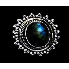 Bague indienne en argent et Labradorite - Bijoux indiens Bague indienne en argent et Labradorite - Bijoux indiens