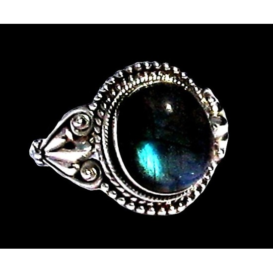 Bague indienne en argent et Labradorite - Bijoux indiens,Bagues indiennes