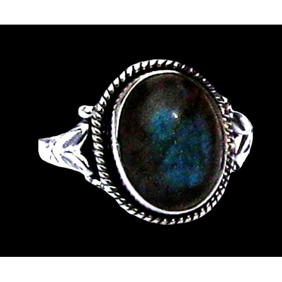 Bague indienne en argent et Labradorite - Bijoux indiens,Bagues indiennes