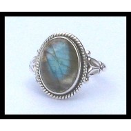 Bague indienne en argent et Labradorite - Bijoux indiens