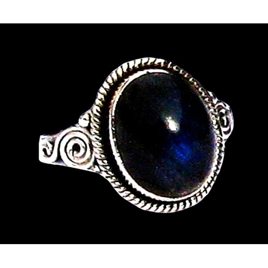 Bague indienne en argent et Labradorite - Bijoux indiens,Bagues indiennes