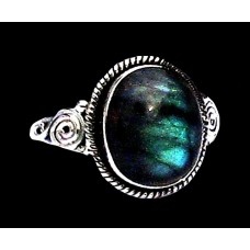 Bague indienne en argent et Labradorite - Bijoux indiens Bague indienne en argent et Labradorite - Bijoux indiens