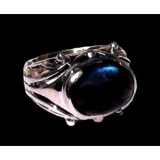 Bague indienne en argent et Labradorite - Bijoux indiens Bague indienne en argent et Labradorite - Bijoux indiens