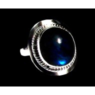 Bague indienne en argent et Labradorite - Bijoux indiens