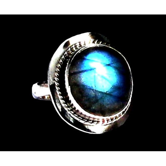 Bague indienne en argent et Labradorite - Bijoux indiens,Bagues indiennes