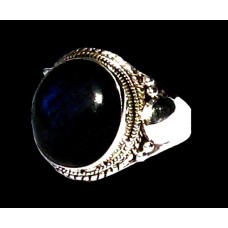 Bague indienne en argent et Labradorite - Bijoux indiens Bague indienne en argent et Labradorite - Bijoux indiens