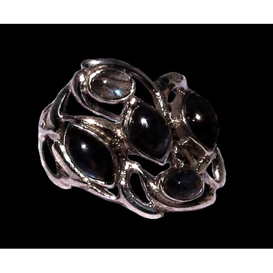 Indian silver jewellery - Indian Spectrolite Ring,Indian rings