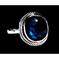Bague indienne en argent et Labradorite - Bijoux indiens Bague indienne en argent et Labradorite - Bijoux indiens