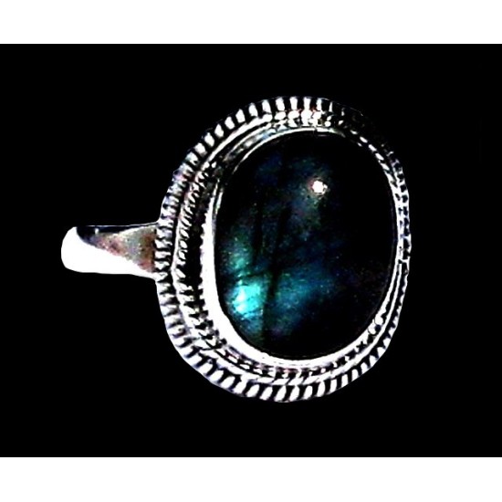 Bague indienne en argent et Labradorite - Bijoux indiens,Bagues indiennes