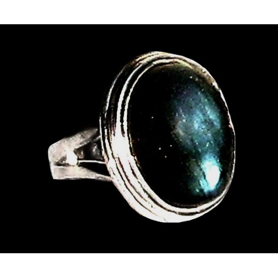 Bague indienne en argent et Labradorite - Bijoux indiens,Bagues indiennes