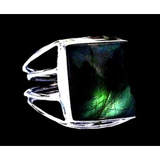 Bague indienne en argent et Labradorite - Bijoux indiens Bague indienne en argent et Labradorite - Bijoux indiens