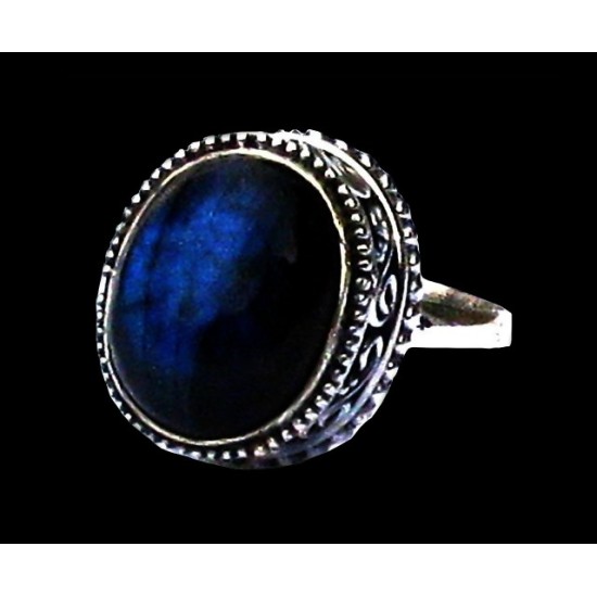 Bague indienne en argent et Labradorite - Bijoux indiens,Bagues indiennes