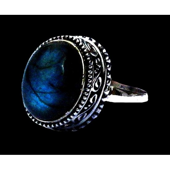 Bague indienne en argent et Labradorite - Bijoux indiens,Bagues indiennes